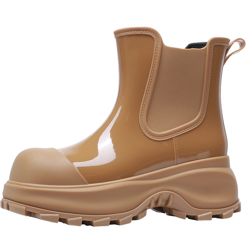 Korean Fashion Ugly Cute Large Head Rain Boots for Women, Mid-Center Water Boots, Non-Slip Short Rain Boots