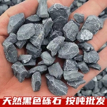 黑色砾石铺地小石子造景民宿营地园林小院装饰铺路深灰色碎石一吨