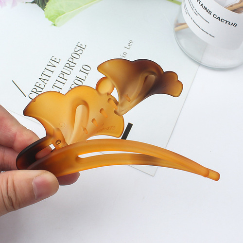 Jelly color flower plate hair clip women's spring and summer fashion hair clip frosted clip headwear back of the head large duckbill clip