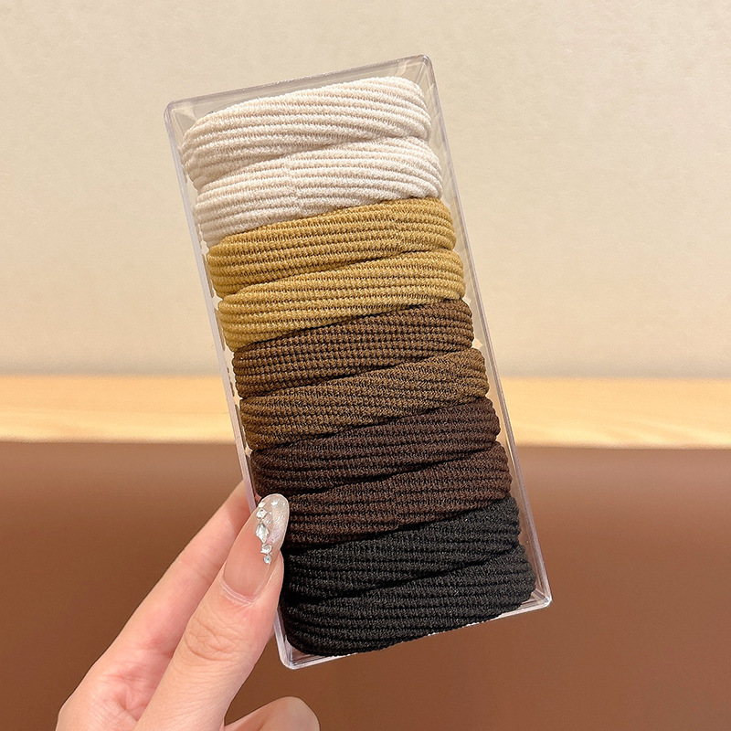 Cuerdas de cabello de alta elasticidad sin costura, anillo de cabello de cola de caballo, cuerdas de cabello de correa femenina, cuerdas de cabello de bola simple, cubierta de cuero cabelludo