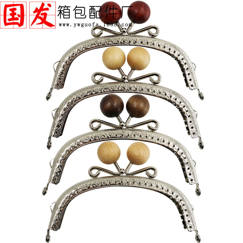 12.5cm de orejas de madera en relieve de arco oro 20MM cabeza de perlas de bobinado [plateada] bolsa de oro