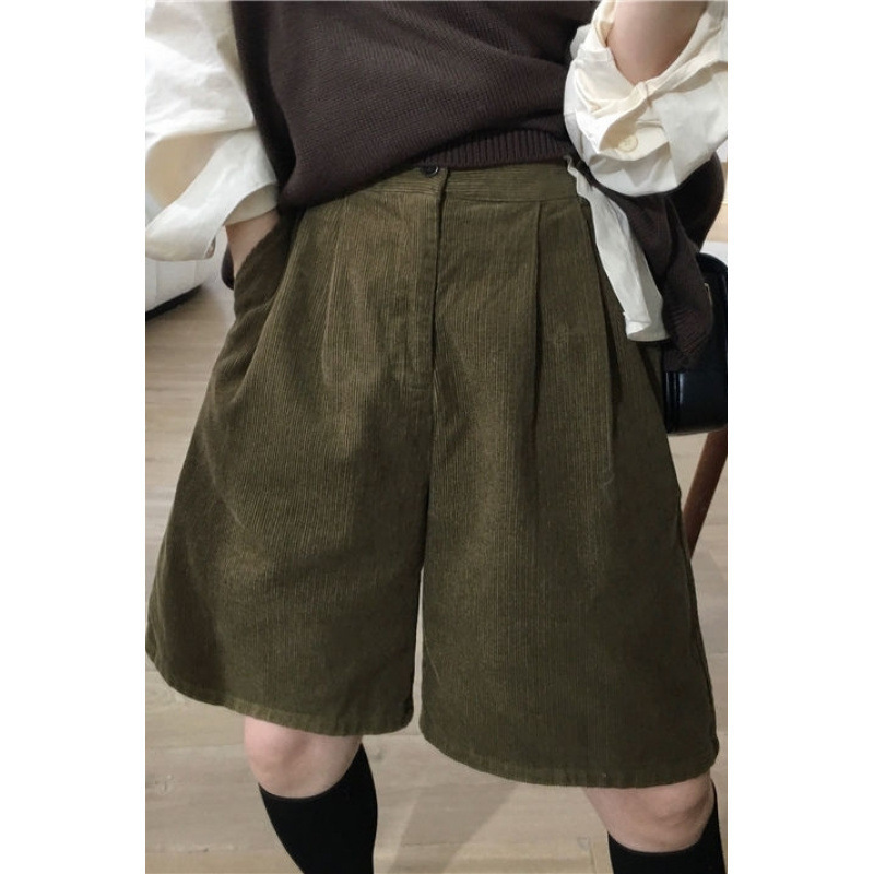 High-Waisted Retro Mid-Length Pants for Women, Autumn and Winter New Style, Loose A-Line Wide-Leg Casual Corduroy Boot Pants High-Waisted Retro Mid-Length Pants for Women, Autumn and Winter New Style, Loose A-Line Wide-Leg Casual Corduroy Boot Pants
