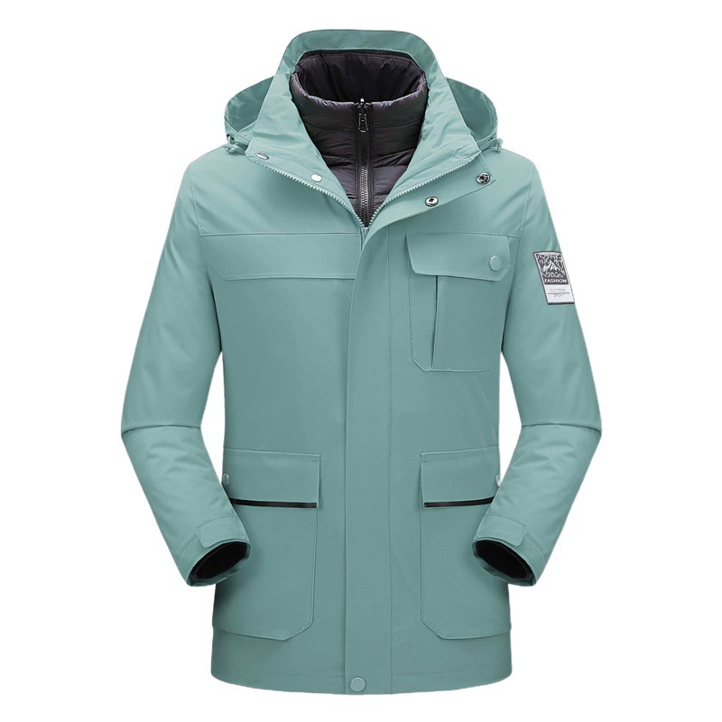 Ультралегкая рабочая одежда с капюшоном, куртка-трехслойка с отстегивающимся вкладышем, трехслойная куртка для активного отдыха и альпинизма, с возможностью нанесения логотипа.