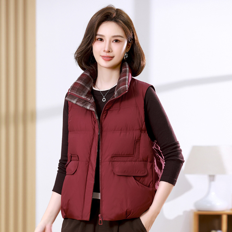 Lightweight down Vest for Women 2025 Autumn and Winter New Style Middle-Aged and Elderly Outer Wear Bread Vest Vest Vest Jacket