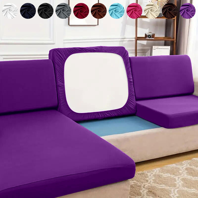 Stretch Spandex Solid Color Cushion Cover Removable Washable Cushion Cover Suitable for Living Room, Dining Room