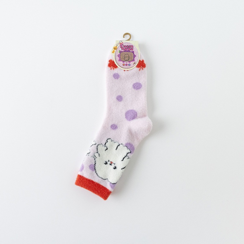 Calcetines de Piso Medianos de Terciopelo de Coral para Mujer Térmico con Absorción de Sudor para Casa e Invierno