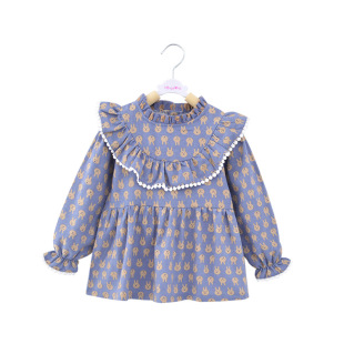 Autumn and Winter pure cotton baby Coverall Long-sleeved waterproof girl's reverse dressing princess dress bib reverse dressing down coat protective clothing