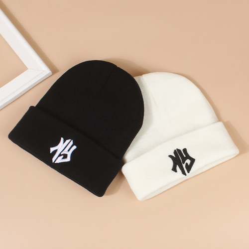Autumn/Winter Cold-Proof Embroidered Hat for Men and Women, Knitted Beanie for Autumn/Winter, Warm and Trendy Cold Hat, Woolen Hat for Women, Spring/Autumn/Winter Hat