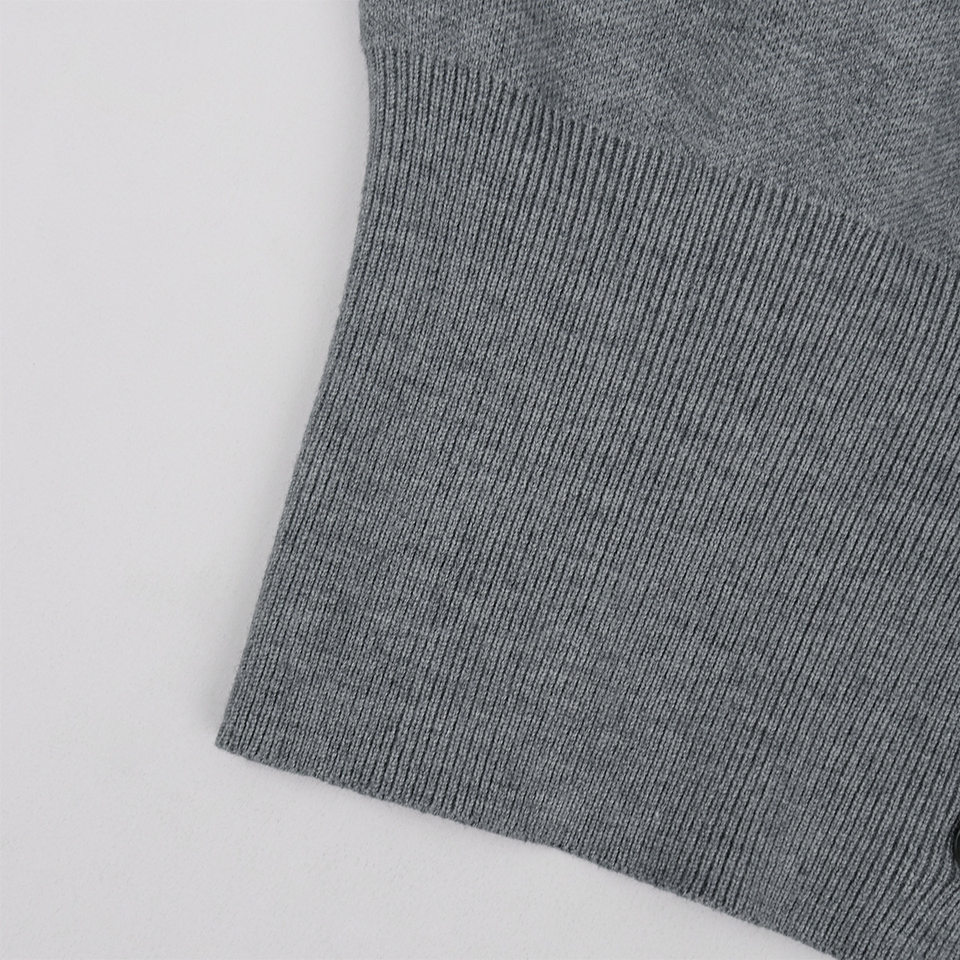 Bộ đầm dệt kim nữ gồm áo cardigan cài nút dáng ôm và quần ống đứng — Màu be, màu xám chi tiết 24