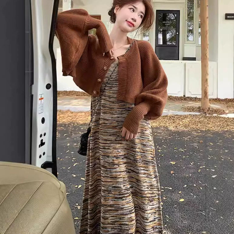 Французский ретро-карри трикотажный кардиган женский осенний смысл