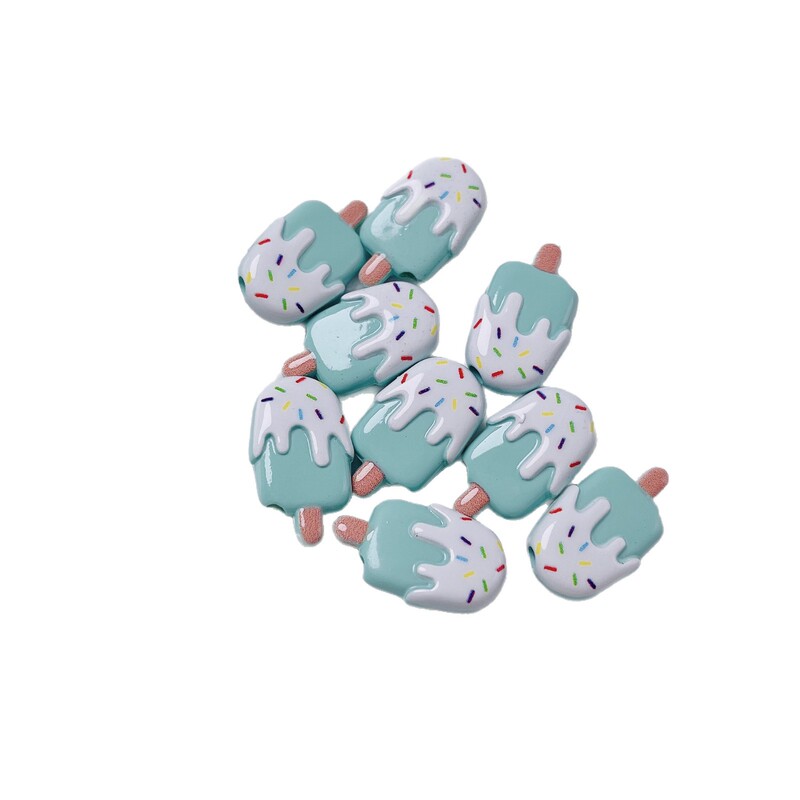 禾子家亚克力烤漆雪糕冰棒斜孔串珠DIY手机链散珠饰品配件材料|undefined