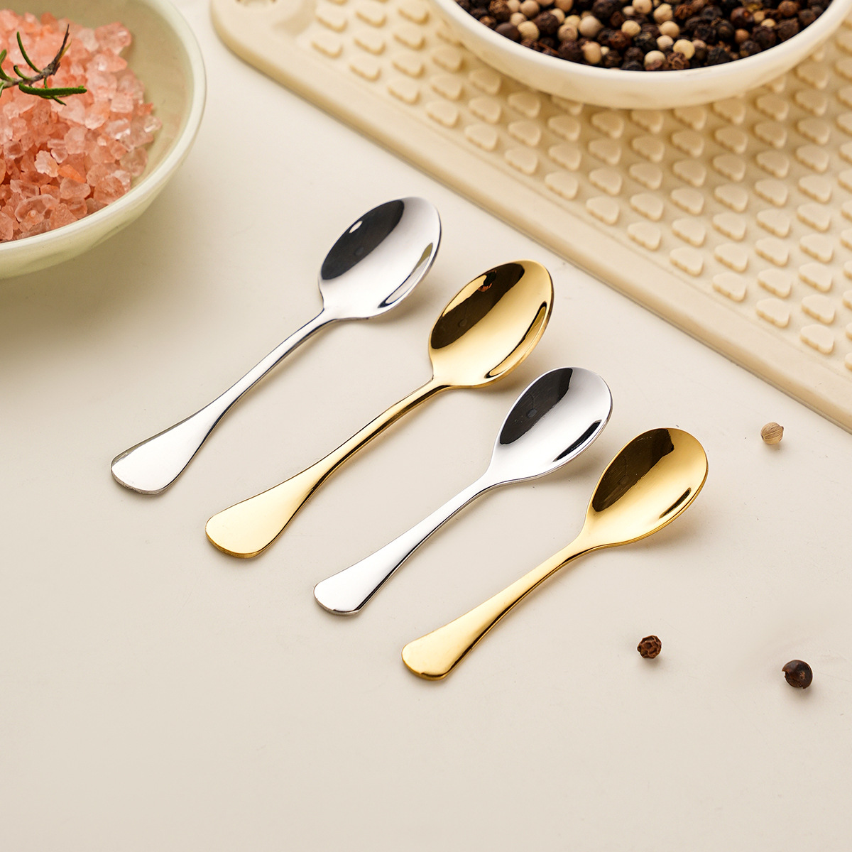 Edelstahl Kaffeelöffel Liewensmëttelgrad Fir Gewierzer Kleng_voghion.com