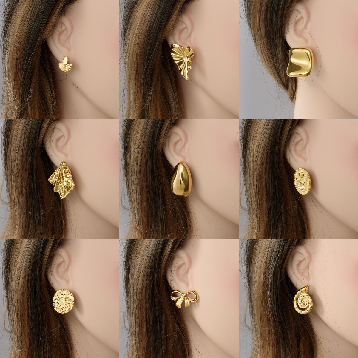 Shiny fashionable earrings stainless steel