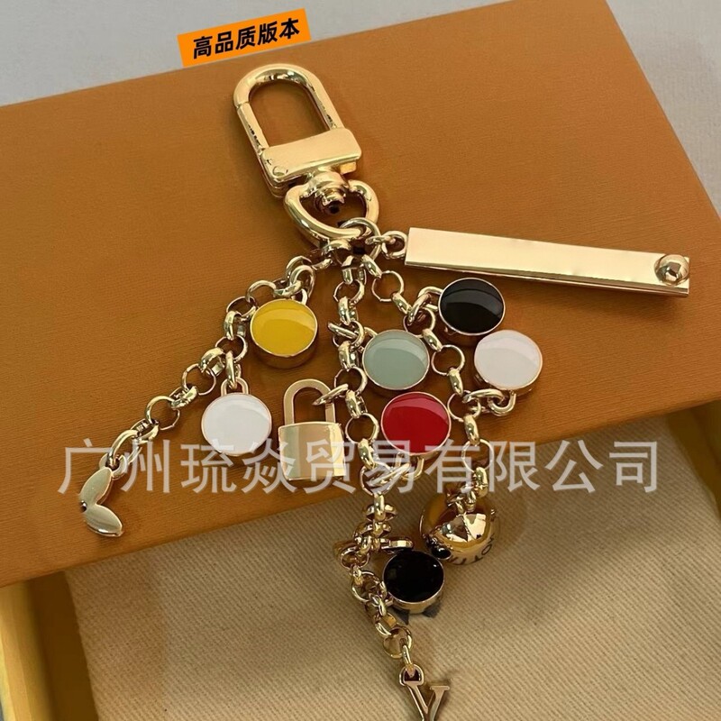 2026 Christmas Series Letter Colorful Candy Pendant Keychain Fashionable English Tag Bell Light Luxury Women's Bag Accessory