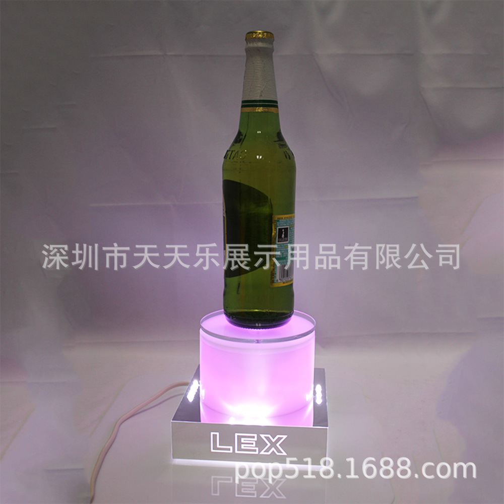销售亚克力红i酒，啤酒 白酒类带LED灯箱展示架 有机玻璃酒店用品