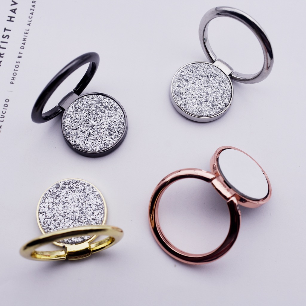 Nueva rotación 360 soporte teléfono móvil rosa anillo hebilla flash Parche lindo nuevo teléfono móvil teléfono redondo anillo hebilla