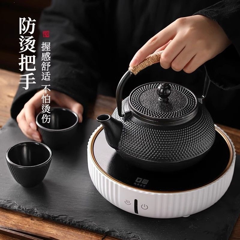 铁壶煮茶壶烧水壶专用碳火炉电陶炉器具老式铸铁茶壶围炉煮茶开水