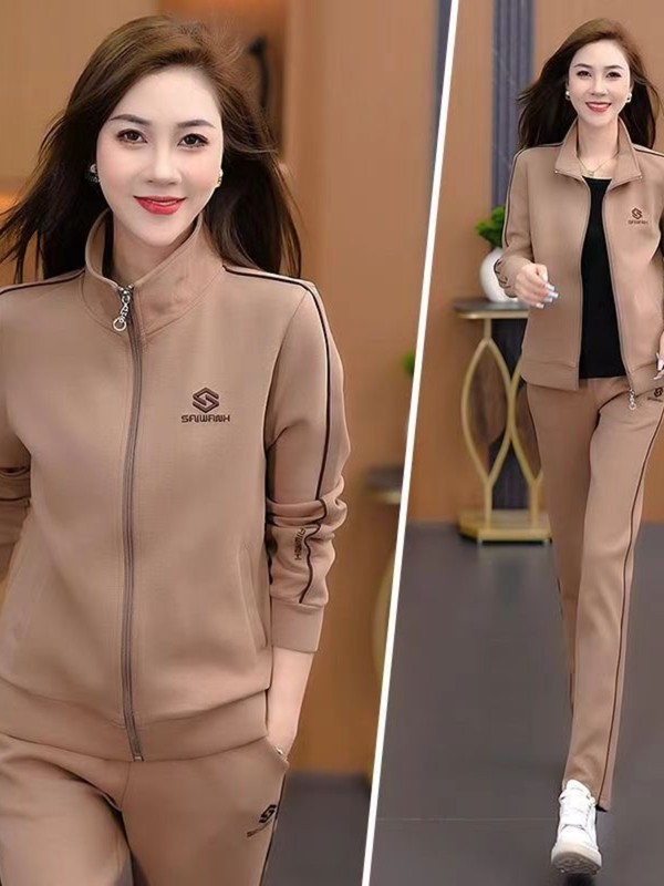 跨境秋款运动套装女2025新款时尚休闲两件套洋气显瘦跑步卫衣裤潮|undefined