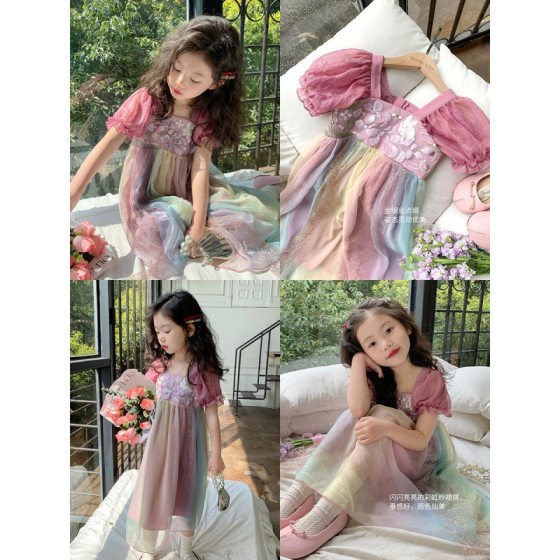 Girls' Hanfu 2025 Children's Antique New Arrival dress Girl's Super Fairy Embroidered Tang Suit Summer Princess Skirt