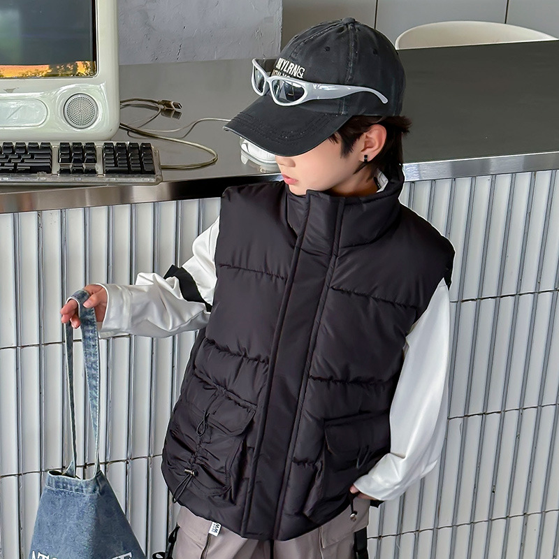 2024 invierno nuevo bebé infantil universal niñas y niños chaleco de calzado para niñas herramientas de calentamiento de algodón grueso abrazadera de caballo de moda