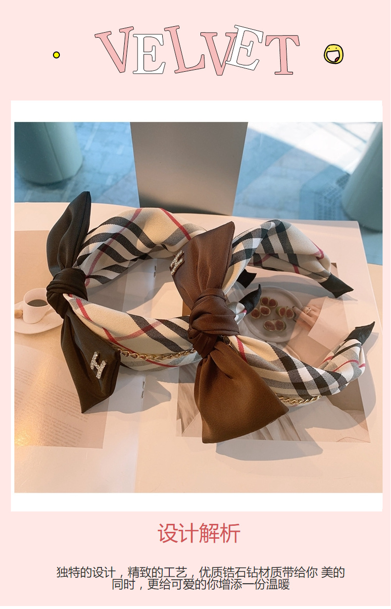 New Fashion Bow Letter H Diamond Headband display picture 21