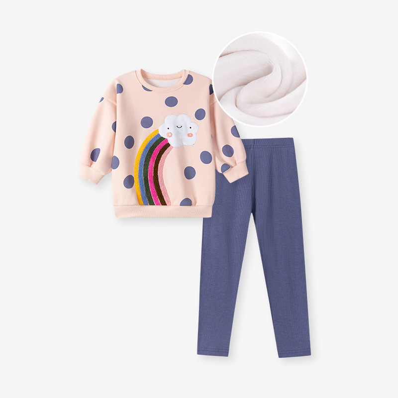 Trajes transfronterizos para niñas al por mayor otoño nuevo estilo ropa para niños pequeños y medianos Trajes para niños europeos y americanos lindos y de terciopelo para niños