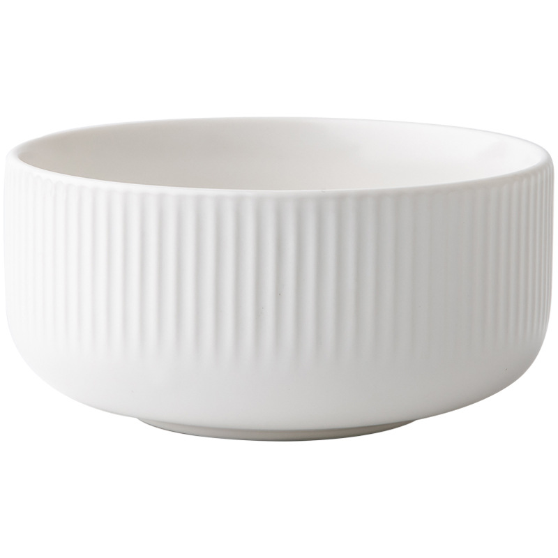 No elija el estilo, el cuenco de arroz blanco Dika, el cuenco de arroz simple de 4,5 pulgadas, el cuenco pequeño en relieve de cerámica, la exportación transfronteriza del hogar