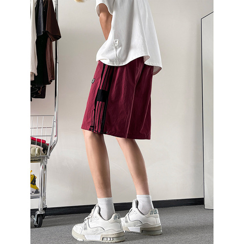 Quick-dry striped shorts, men's summer thin 2025 new loose straight casual work work sports pants