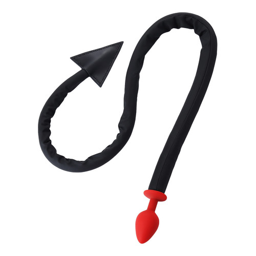 Sex toy props black devil tail adult supplies silicone red anal plug whip backcourt appliance anal plug