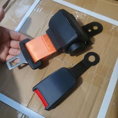 Buses, and Forklifts, Includes Self-Locking — Car seat belt - orange-semi-closed-s14-base