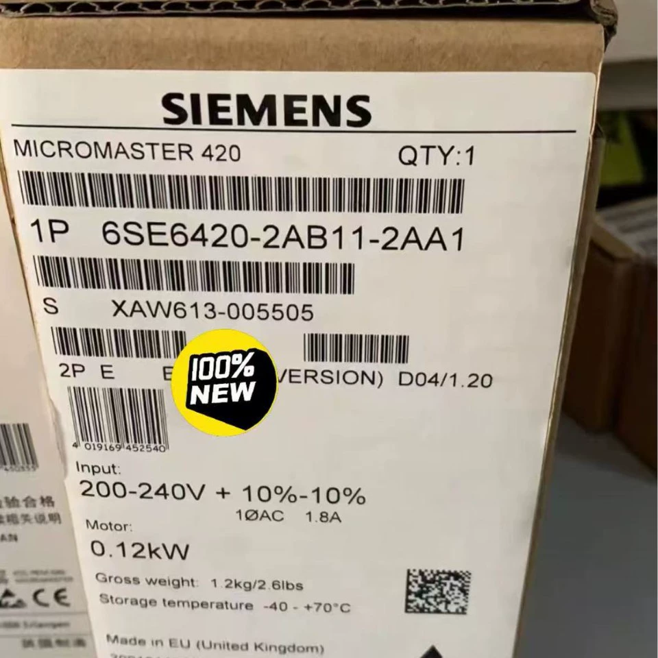 6SE6420-2AB11-2AA1 Преобразователь частоты Siemens MM420 0,12 кВт 200-240 В с фильтром