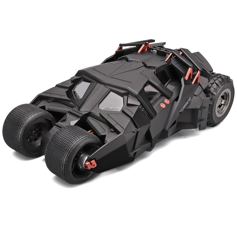 Genuine License 1:18 Dark Knight Bat Chariot Alloy Model Sprayable Sound and Light Toy Gift for Boys