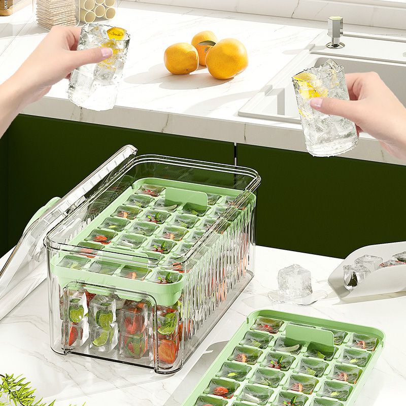 国境を越えた食品グレードの冷凍アイスキューブモデル製氷皿プレスアイスキューブ型製氷皿蓋付き自家製冷凍製氷皿|undefined