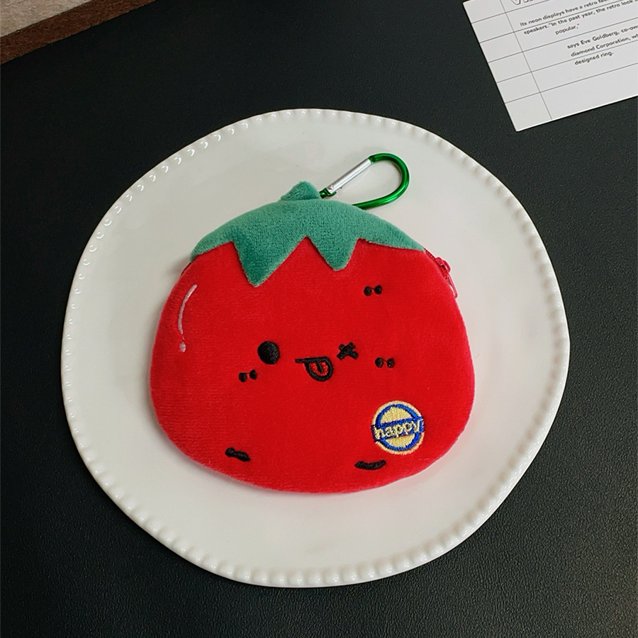 New Supply of Cute Tomato-Shaped Coin Purses, Lipstick Bags, Data Cable Bags, and Coin Pouches Wholesale