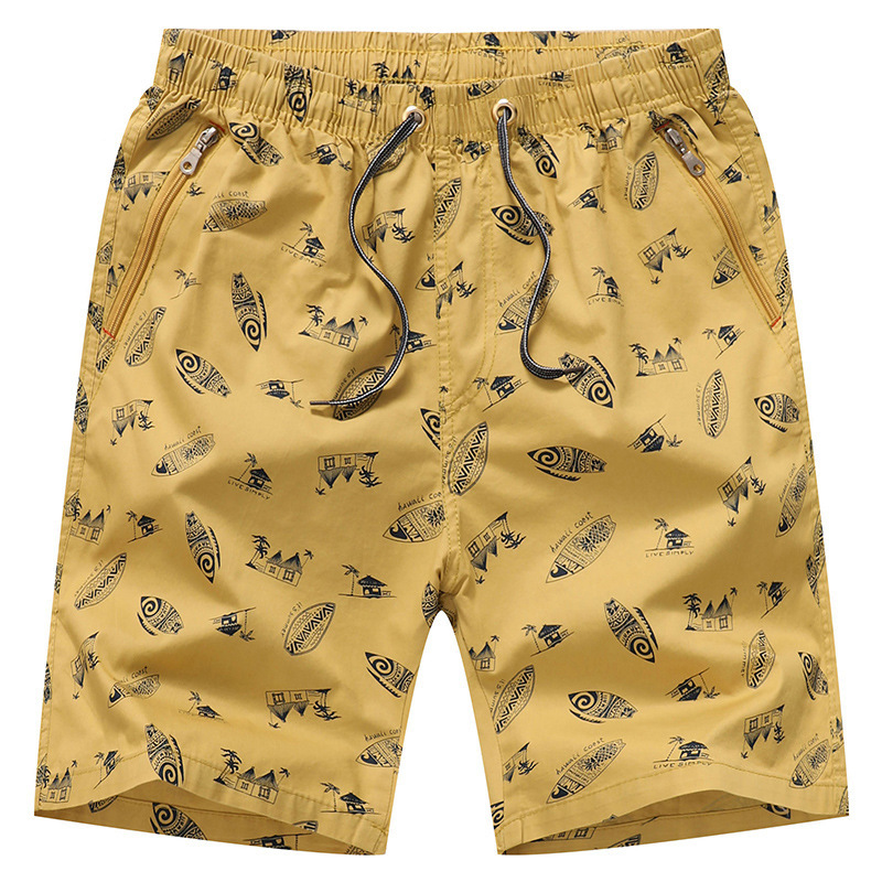 Pure Cotton Men's plus size Shorts Outer Wear Loose Casual Pure Cotton Home Five-point Beach Pants Summer Home Pants