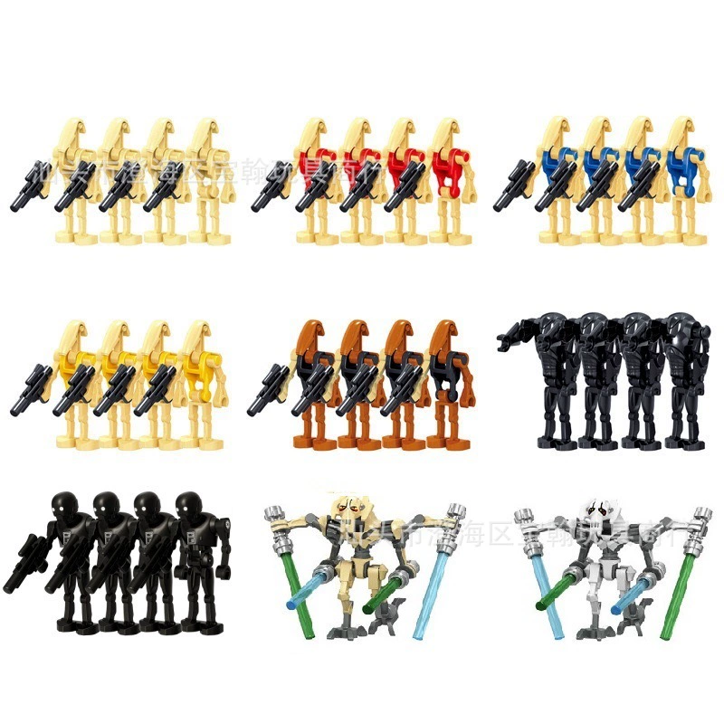 Minifigure set — assorted robot & soldier figures, mixed packs 8–120 pcs, combinable