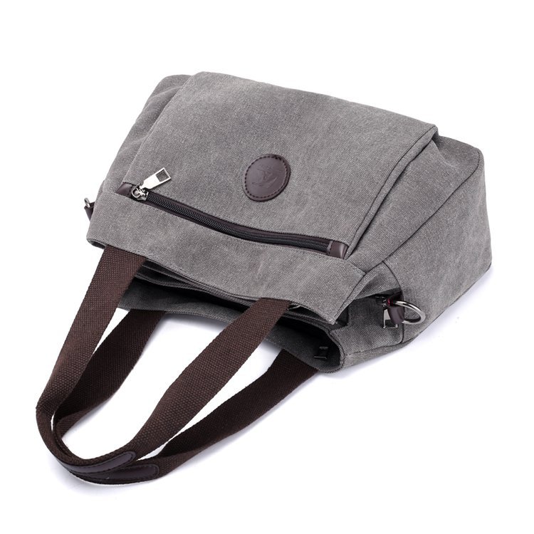 New casual canvas European and American women's single-shoulder bag, solid color trendy women's bag and handbag, cross-border one-piece consignment worldwide undefined