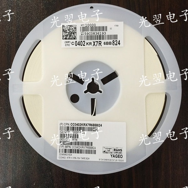 贴片电容 0402 820NF 824K 6.3V ±10% X5R 三星