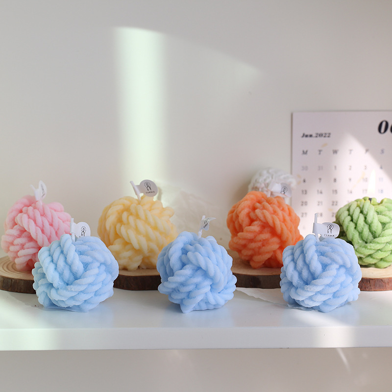 小毛线香薰蜡烛 diy香氛礼品生日礼物伴手礼创意拍照道具跨境专供|undefined