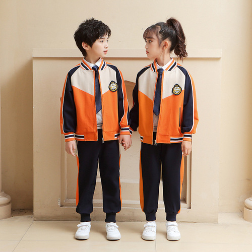 Preschool Spring and Autumn Uniform for First-Grade Primary School Students, College Style Children's Class Uniform, Sports Uniform Set, Wholesale