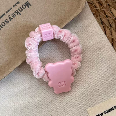 Saç üçün rezinlər hair band, stylish and cute - pink-circle-small-bear