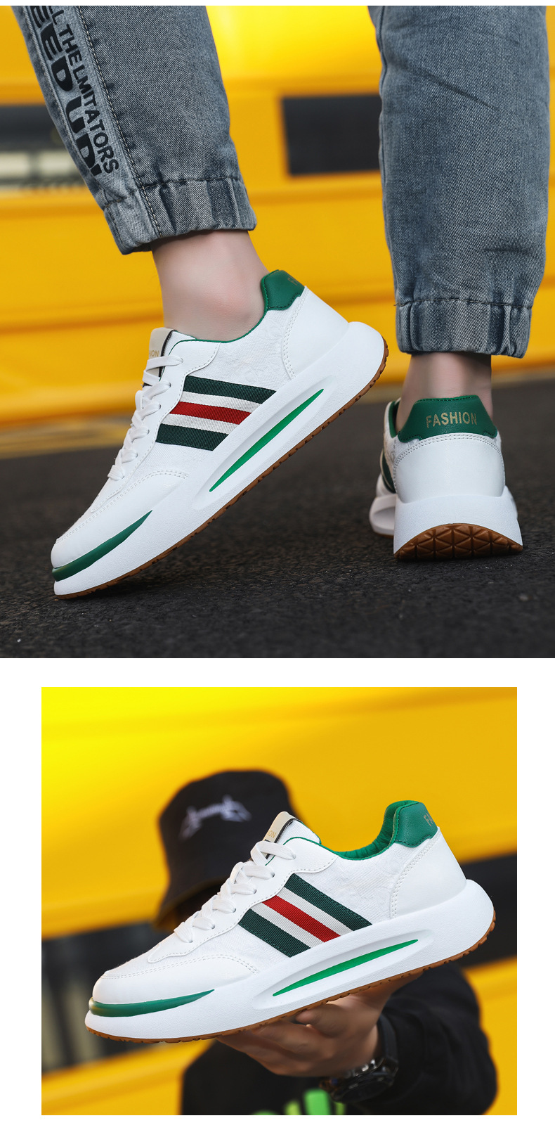 Casual Sneakers For Men Breathable Leather Lightweight Trainers_voghion.com