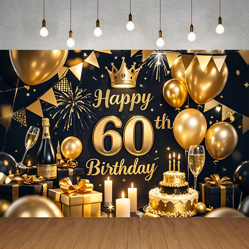 Nueva tela de fondo de feliz cumpleaños transfronteriza, carnaval de fiesta, serie principal de decoración de escenas, banner de cumpleaños