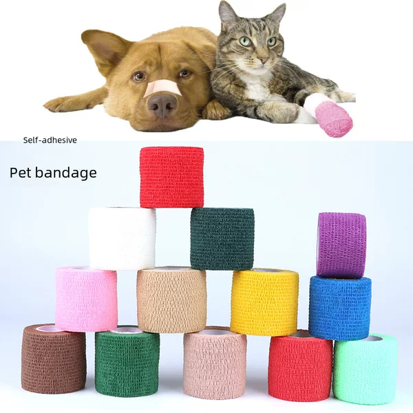 Non-woven self-adhesive elastic bandage cat and dog fixed dressing Care Pet bandage non-stick hair gauze wholesale
