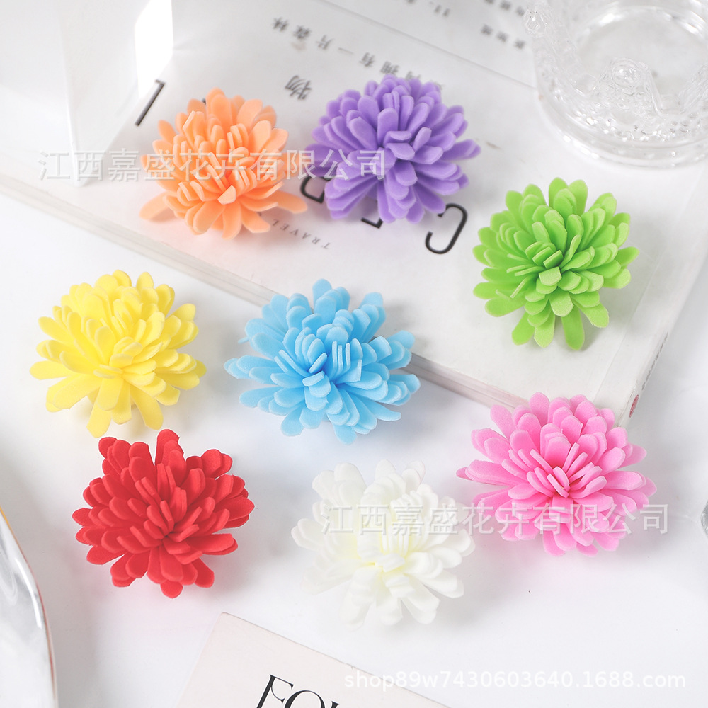 彩色PE泡沫菊花香薰花香水精油插花配件家居客厅装饰摆件拍摄道具