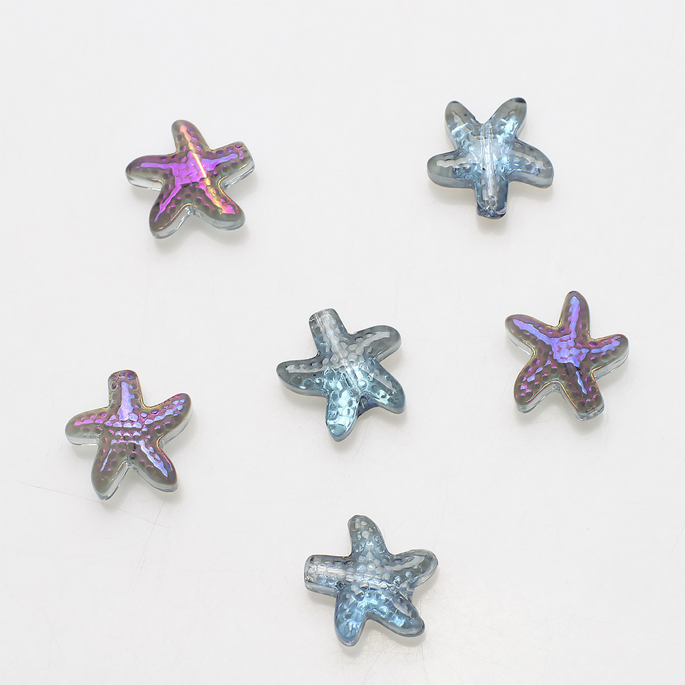 A Pack Of 30 13 * 14mm Hole 1~1.9mm Glass Glass Starfish Beads display picture 17