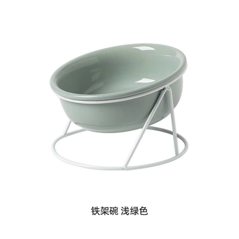 陶磁器の斜口のペットの双碗は頚椎の猫の碗を保護します。|undefined