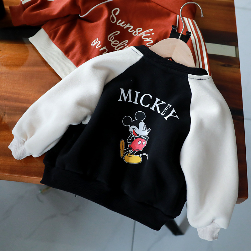 어린이 착용  가을 겨울 자켓 소년 소녀 기모 카디건 어린이 늦은 가을 두꺼운 재킷 1942