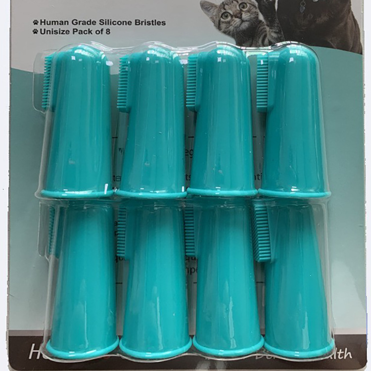 大尺寸长刷毛食品级硅胶指套牙刷可单个盒子包装 8个吸塑纸卡包装