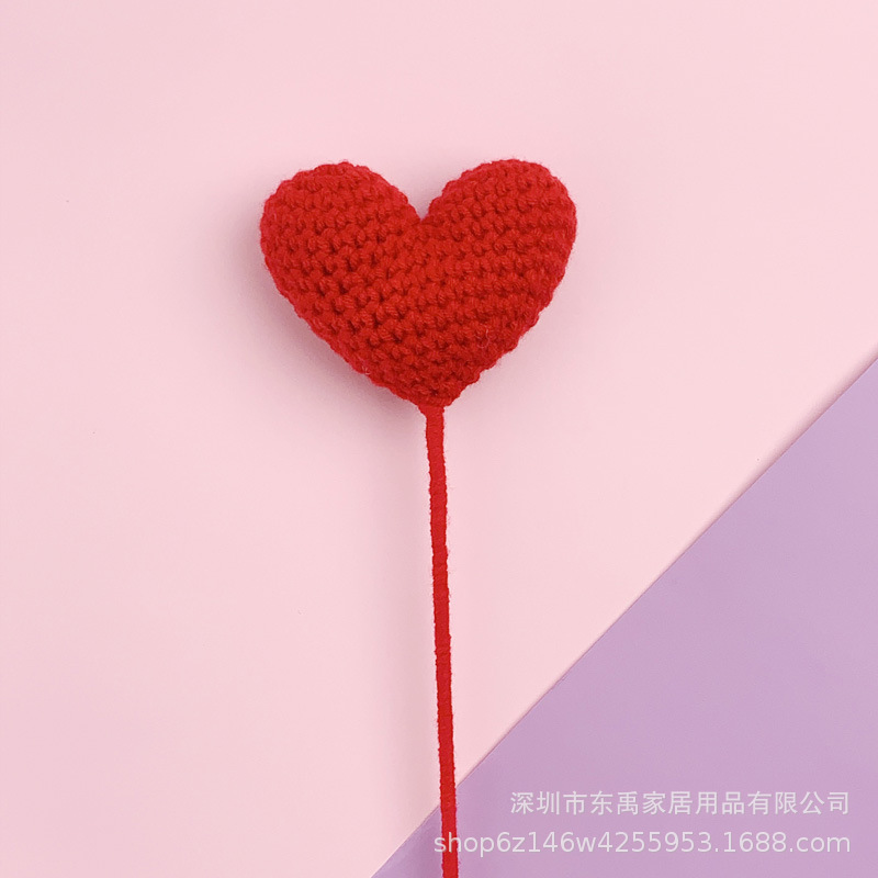 玫瑰花编织花束假花手工钩针仿真花毛线花朵成品情人节教师节礼物|undefined